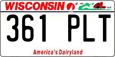 WI license plate 361PLT