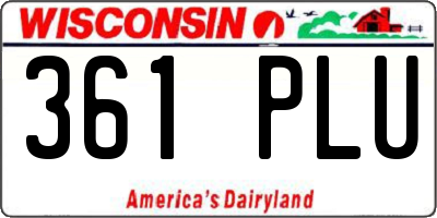 WI license plate 361PLU