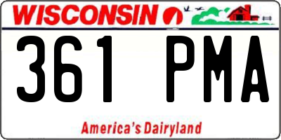 WI license plate 361PMA