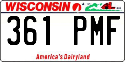 WI license plate 361PMF