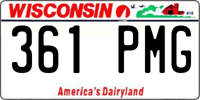 WI license plate 361PMG