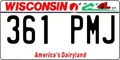 WI license plate 361PMJ