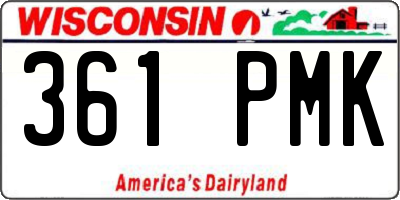 WI license plate 361PMK