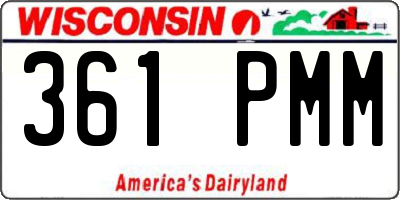WI license plate 361PMM