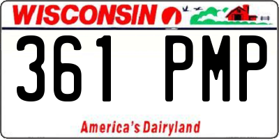 WI license plate 361PMP