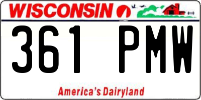 WI license plate 361PMW