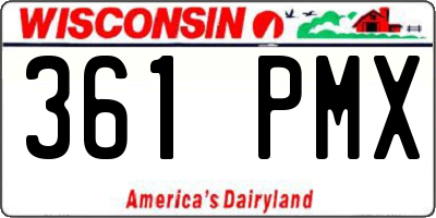 WI license plate 361PMX