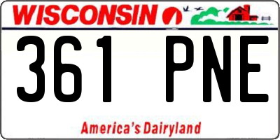 WI license plate 361PNE