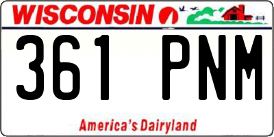 WI license plate 361PNM
