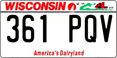 WI license plate 361PQV