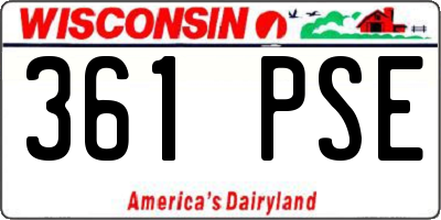 WI license plate 361PSE