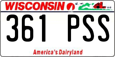 WI license plate 361PSS