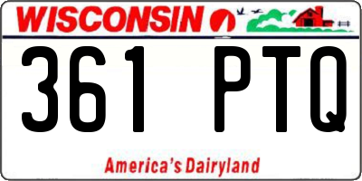 WI license plate 361PTQ