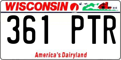WI license plate 361PTR