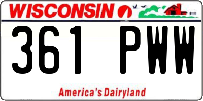WI license plate 361PWW