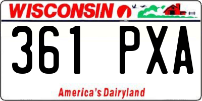 WI license plate 361PXA