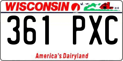 WI license plate 361PXC