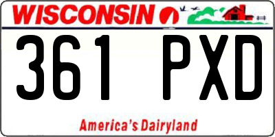 WI license plate 361PXD