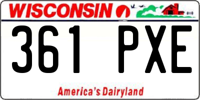 WI license plate 361PXE