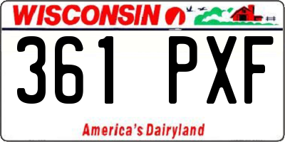 WI license plate 361PXF