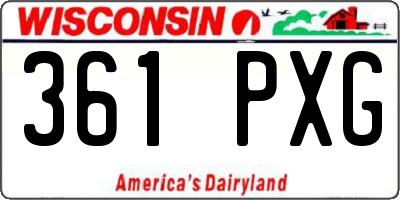 WI license plate 361PXG