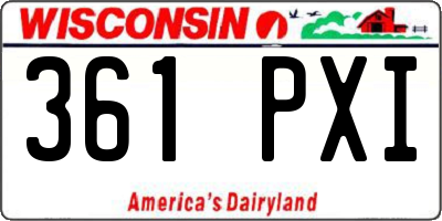 WI license plate 361PXI