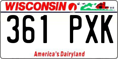 WI license plate 361PXK