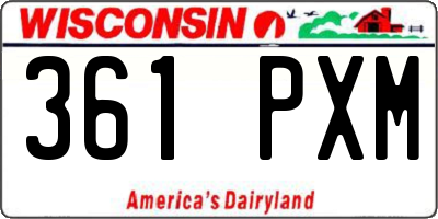 WI license plate 361PXM