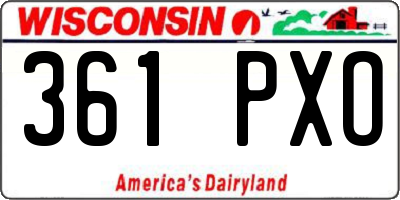 WI license plate 361PXO