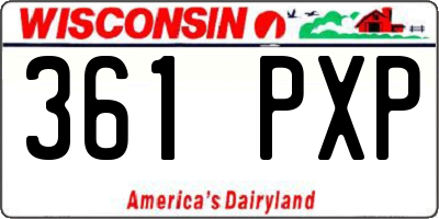 WI license plate 361PXP