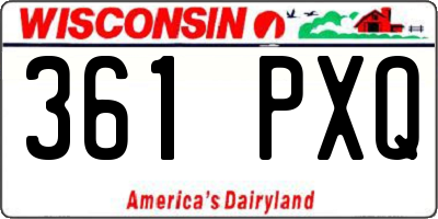 WI license plate 361PXQ