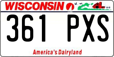 WI license plate 361PXS