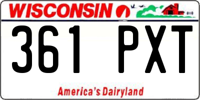WI license plate 361PXT