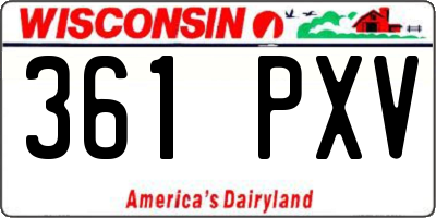 WI license plate 361PXV