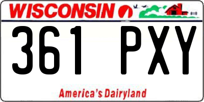 WI license plate 361PXY