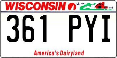 WI license plate 361PYI