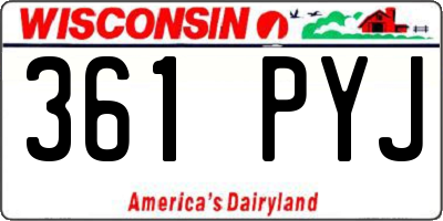 WI license plate 361PYJ
