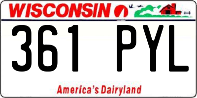 WI license plate 361PYL