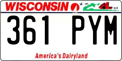 WI license plate 361PYM