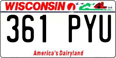 WI license plate 361PYU