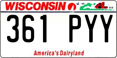 WI license plate 361PYY