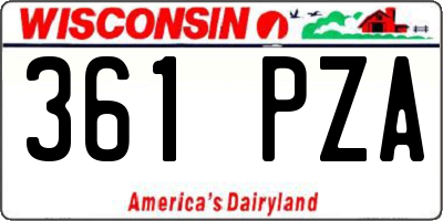 WI license plate 361PZA