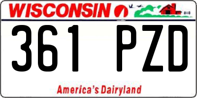 WI license plate 361PZD
