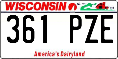 WI license plate 361PZE