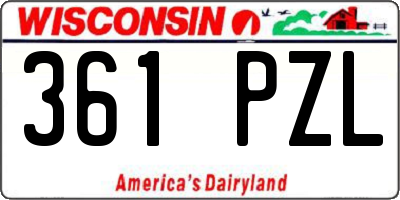 WI license plate 361PZL