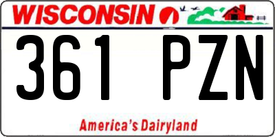 WI license plate 361PZN