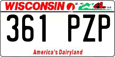WI license plate 361PZP