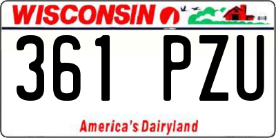 WI license plate 361PZU