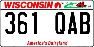 WI license plate 361QAB