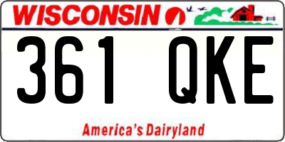 WI license plate 361QKE
